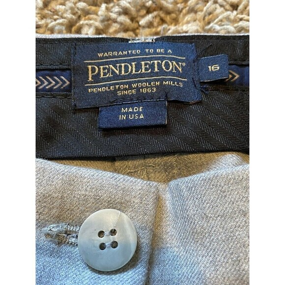 Pendleton Pants Womens Size 16 100% Virgin Wool Gray High Rise Made in USA Slack - Picture 4 of 10